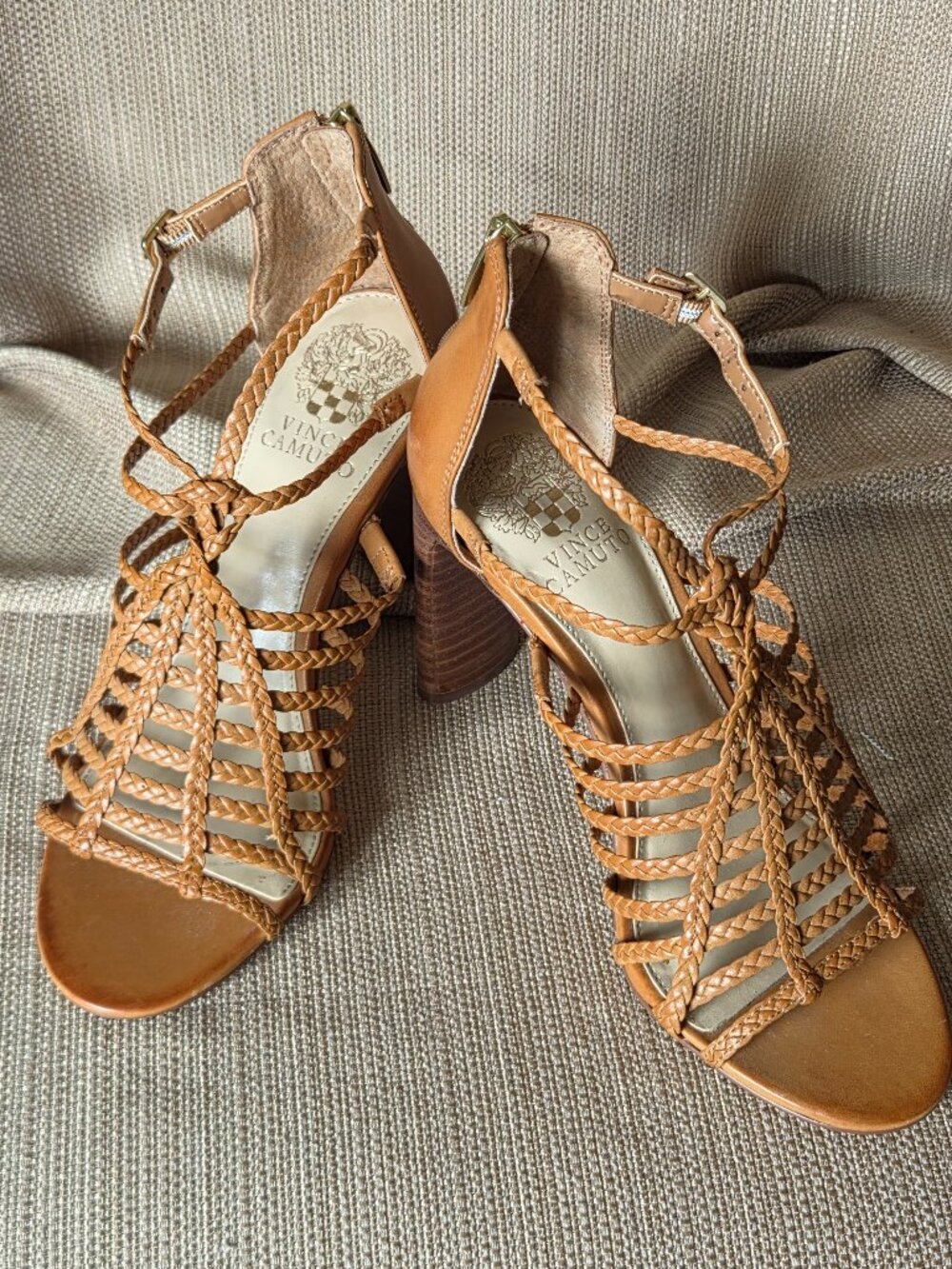 Vince Camuto Ariah Braided Leather High Heel Sandals
